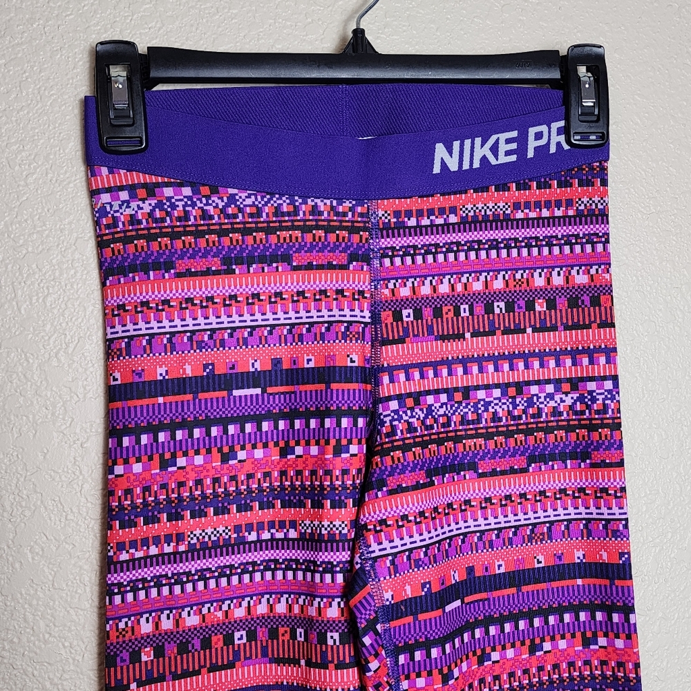 Nike Pro Hyperwarm Multicolor Patterned Leggings … - image 3